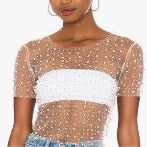 Sheer top with Pearl design